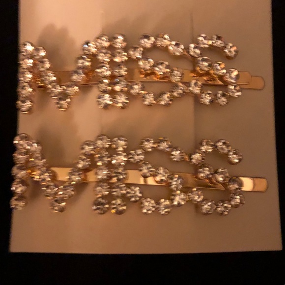 HAIR PINS Blinged MISS Gold Hair Pins - Picture 4 of 4